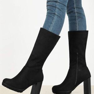 Allegra K Women's Mid Calf Block Heel Boots (Size 9)